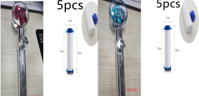 New Turbo Propeller Shower Head Water Saving High Preassure Flow 360 Degrees With Fan Extension Showerhead Rainfall With Holder